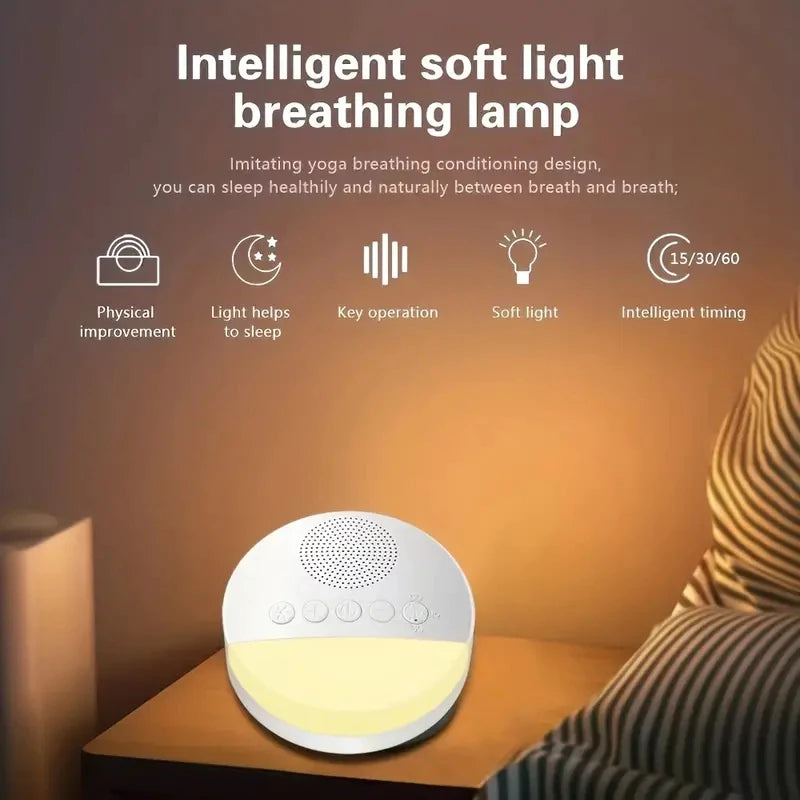 Aparelho de ruído branco Calmante do Sono Bebê e Relaxamento USB Recarregável luz noturna